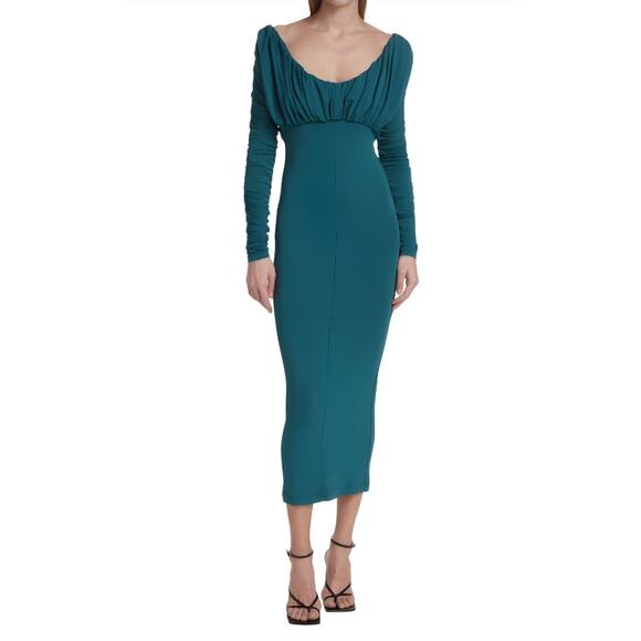 TOVE Riley Ruched Jersey Midi Dress - Picture 1 of 8